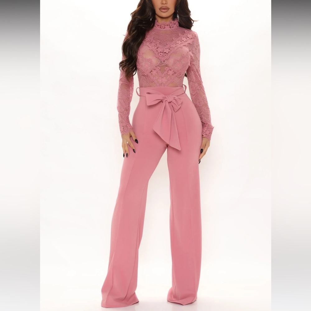 NEW Fashion Nova Mauve Pink jumpsuit size M